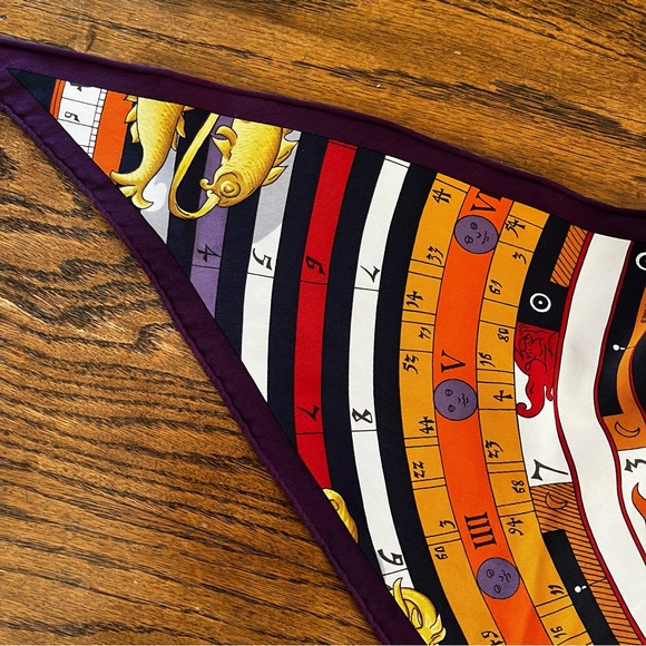 Hermès-Paris Astrologie - Dies Et Hore Celestial Zodiac Silk Twill Bandana Scarf - Picture 8 of 10